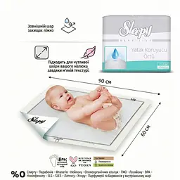 Пелюшки гігієнічні поглинаючі Sleepy Sensitive Underpad (60 х 90 см) 30 шт. - мініатюра 2