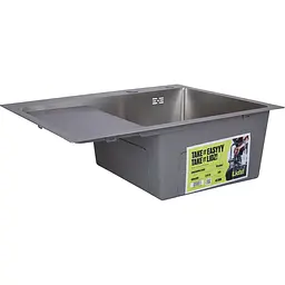 Мийка для кухні Lidz Handmade H6350L інтегрована крило зліва 3.0/1.0 мм Brushed Steel (LDH6350BRUL45588) - мініатюра 2