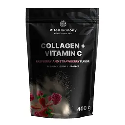 Амінокислота Collagen pluc C, 400 грам - Малина-полуниця VitalHarmony vit0003781 - мініатюра 1