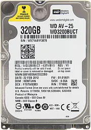 Жорсткий диск Western Digital 2.5 AV-25 320Gb Refurbished (WD3200BUCT) Б/в