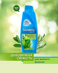 Шампунь Shamtu Глибоке Очищення і Свіжість, з екстрактами трав, для жирного волосся, 600 мл - мініатюра 4