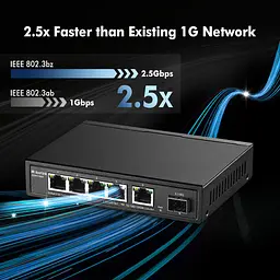 Ethernet-комутатор MokerLink 2.5G з 10G SFP, з 5 портами 2.5G Base-T, сумісними з 10/100/1000Mbps - мініатюра 7