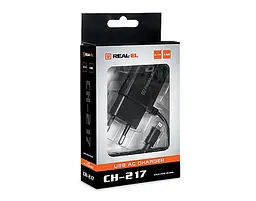 Зарядний пристрій Real-el CH-217 2USB 2.1A Black та кабель Lightning - мініатюра 8