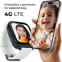 Смарт-годинник JETIX DF100 Pro з 4G відеодзвінком, вібродзвінком і вологозахистом IP67 — White - мініатюра 2