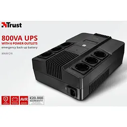 Пристрій безперебійного живлення Trust Maxxon 800VA UPS (23326_TRUST) - мініатюра 11