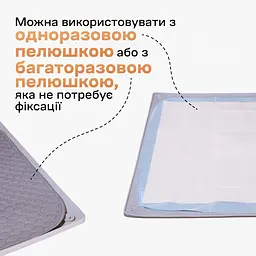 Туалет лоток під пелюшку для собак 60х90 ПУХНАСТЕ ЩАСТЯ сірий - мініатюра 9