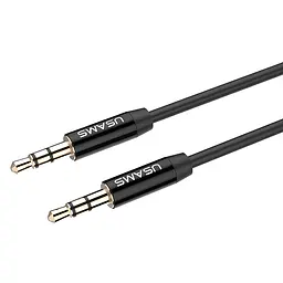 Кабель USAMS аудіо AUX 3.5 mm - 3.5 mm 1 м Чорний (6958444996875) - мініатюра 2