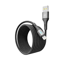 Кабель для заряджання та обміну даними Yoki YK-LE17 LED Series USB/Lightning 12W 2.4A/5V 2 m Black - мініатюра 4