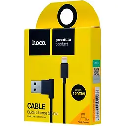 USB Cable Hoco UPL11 Lightning (L Shape) Black 1.2m - мініатюра 2