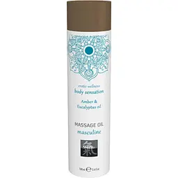 Масажна олія Hot Shiatsu Massage Oil Masculine Amber & Eucalyptus, 100 мл