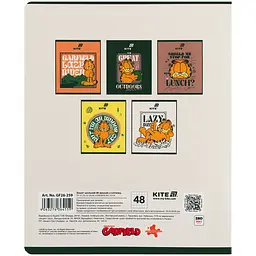 Зошит  Kite Garfield в клітинку 48 аркушів світло-сірий - мініатюра 2