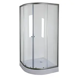 Душова кабіна без піддону Mixxus Plain SC01-90x90x185-TR прозоре скло 4 мм graphite MI6902, Універсальна, прозорий, графіт