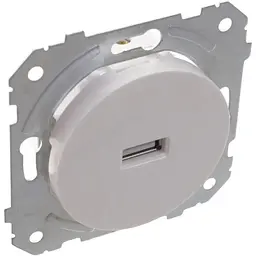 Розетка Brille біла WB-1USB wh (42-289)