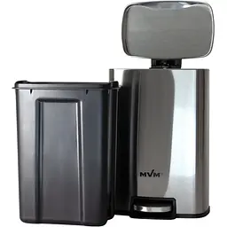 Відро для сміття MBM My Home з кришкою та педаллю 5 л сірий (BIN-15 5L SS) - мініатюра 4