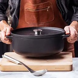 Гусятниця KitchenAid Matte Oven-to-table чавунна з кришкою 30 см 5.6 л чорна (CC004900-001) - мініатюра 4
