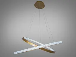 Люстра стельова LED Diasha D2489-800+600G, 100W, золото, діаметр 80 см, IP20, для вітальні - мініатюра 2