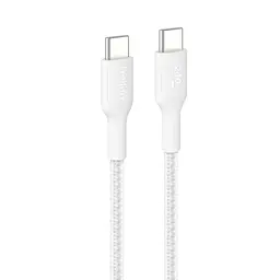 Кабель Belkin USB-C > USB-C заряджання/синхронізації 1м, 240Вт, Type-C, плетений, білий teh0013627 - мініатюра 2