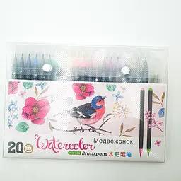 Акварельні маркери лінери пензлика олівці на водній основі UKC Watercolor Brush Pen 20 шт