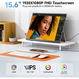 Портативний монітор UPERFECT 15.6" Touch FHD 60Hz 8000mAh [171122] - мініатюра 4