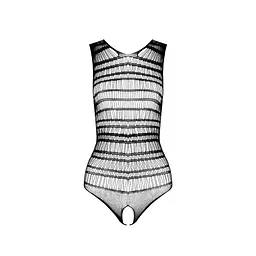 Бодістокінг з доступом Passion BS086 black вертикальна сітка виріз на спинці One size - мініатюра 5