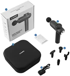 Масажер перкусійний ручний NAIPO Massage Gun MGG-2103 для тіла без підігріву UA - мініатюра 4