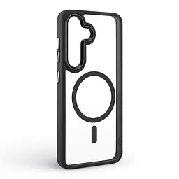 Чехол Samsung Galaxy S25 Plus 5G, Unit MagSafe, черный, прозрачный, магсейф, противоударный, магнитный, панель-накладка с поддержкой MagSafe, с поддержкой беспроводной зарядки, TPU+PC, защита всего корпуса, ударопрочный, ArmorStandart (ARM82263) - мініатюра 2