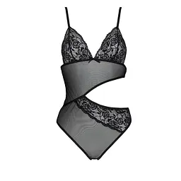 Боді з ажурним ліфом Passion CHRISTA BODY S/M, black - мініатюра 3