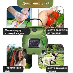 Літній портативний душ 20 літрів, кемпінговий похідний дачний душ 2 набори - мініатюра 7
