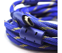 Шнур кабель Hdmi штекер штекер тато 10 м синій жовтий - мініатюра 3