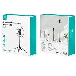 Кільцева LED-лампа для селфі Usams US-ZB323 10-inch Fill Light 1200mAh Black - мініатюра 6