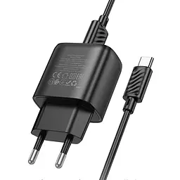 МЗП Hoco C140A Smart QC3.0 18W (1USB-A) + кабель USB to Type-C Black - мініатюра 4