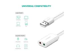 Звукова карта UGREEN US205 White (30143) - мініатюра 2