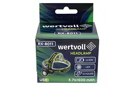 Ліхтар налобний акумуляторний Wertvoll 1LED x 1Вт x 3 режими Li-ion - мініатюра 5