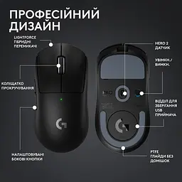 Миша комп'ютерна Logitech G Pro X Superlight 2 Lightspeed Wireless Black (910-006630, 910-006632) - мініатюра 7