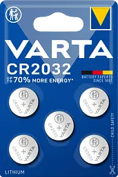 Батарейка Varta CR 2032 Bli 5 Lithium, 3-6 V, 5 шт. (6032101415)