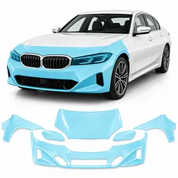 Антигравійна захисна бронеплівка за лекалами для BMW 5 Series G30 facelift 2020-2023 - передня частина авто (капот бампер фари крила)