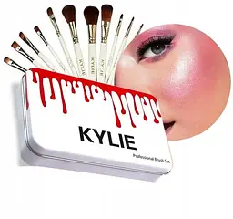 Професійні пензлики для макіяжу Kylie Professional Brush Set 12 шт. ∙ Набір кистей Kylie Professional для очей та обличчя