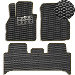 Килимки в салон EVA для Renault Scenic / Grand Scenic II 2003-2009 з підп'ятником Чорні-Коричневий кант 5 шт