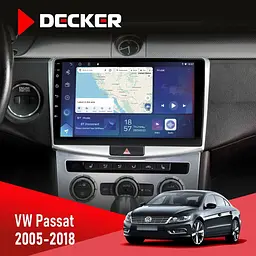 Штатна магнітола VW Passat (B6, B7) 2005-2014, CC 2012-2018 Decker D10-007 4x64, DSP, 360, 4G Decker (НФ-00006617)