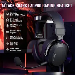 Навушники ATTACK SHARK L30PRO, об'ємний звук 7.1, драйвери 50 мм - Чорні - мініатюра 8