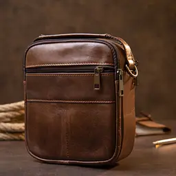 Чоловік шкіряний месенджер Vintage 18х20х6,3 см sum0013948 - мініатюра 7
