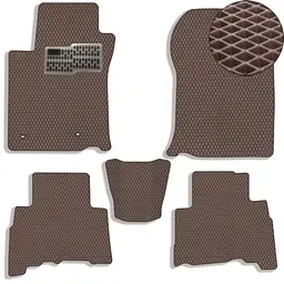Килимки в салон EVA для Toyota Prado 150 2010-2021 (Металевий підп'ятник) Коричневі-Коричневий кант 5 шт
