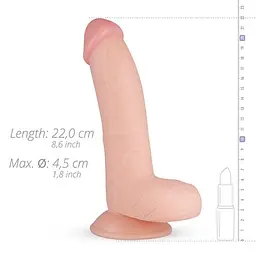 Фалоімітатор EasyToys Cliff Realistic Dildo 22 см тілесний - мініатюра 4