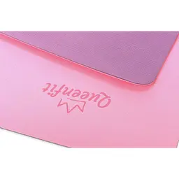 Килимок (мат) для фітнесу та йоги Queenfit Premium TPE 0,6см рожево-фіолетовий - мініатюра 5