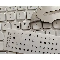Наклейка на клавіатуру BestKey мініатюрна прозора, 56, чорний (BKm3BlTr) - мініатюра 2