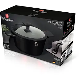 Каструля з кришкою Berlinger Haus Monaco Collection, 4,1 л, черная (BH 7087) - мініатюра 2