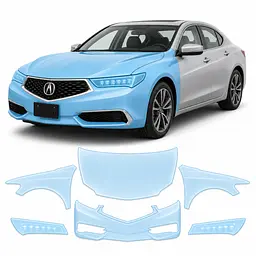 Антигравійна захисна бронеплівка за лекалами для Acura TLX I facelift 2018-2020 - передня частина авто (капот бампер крила))