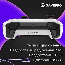 Геймпад GamePro бездротовий білий (GPX13W) - мініатюра 4