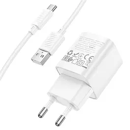 МЗП Hoco C145A Charm QC3.0 18W (1USB-A) + кабель USB to Type-C White - мініатюра 7