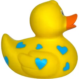 Качка FunnyDucks Жовта у блакитних сердечках (0905) - мініатюра 5